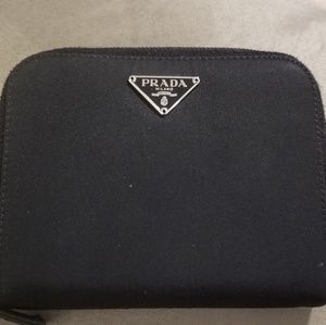 Authentic Prada tessuto black wallet